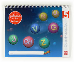 LECTOESCRITURA 5AÑOS GALAXIA 5 CUADRICULA 12 LETRASMLEN05EI | AA,VV | 9788467554762 (Sm)