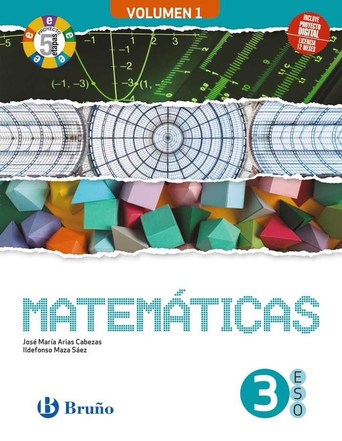 Matemáticas 3ºESO 3 volúmenes Proyecto 5 etapas | Varios autores | 9788469633212 (BRUÑO)