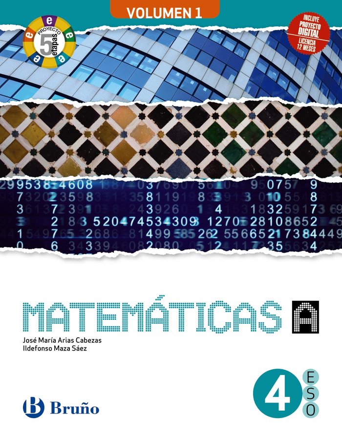Matemáticas 4 A ESO 3 volúmenes Proyecto 5 etapas | Varios autores | 9788469634042 (BRUÑO)