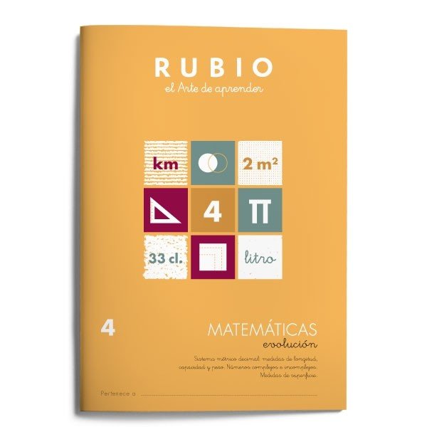 CUADERNO MATEMATICAS 4 RUBIO EVOLUCION SISTEMA METRICO DECI - 9788485109838