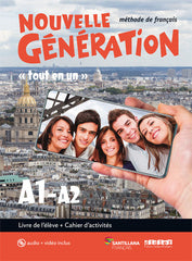 ✅ NOUVELLE GENERATION A1/A2 1ºNB LIV/EXER+CD+DVD 20 I AA,VV I SANTILLANA I 9788490494745