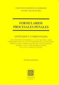 FORMULARIOS PROCESALES PENALES 10ªED - 9788498367096