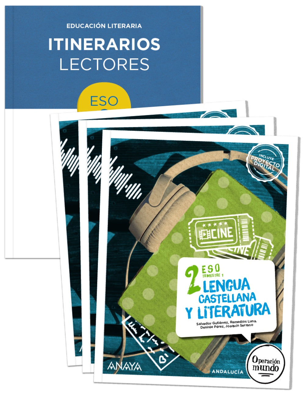 Lengua y Literatura 2. (Trimestres + Itinerarios lectores) (2º ESO) Operación Mundo | Varios autores | 9788414324493 (ANAYA TEXTO)
