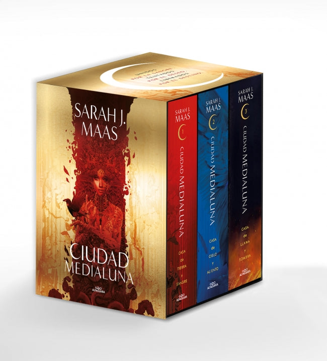 Estuche Ciudad Medialuna (contiene: Casa de tierra y sangre | Casa de cielo y aliento | Casa de llama y sombra). Sarah J. Maas (ALFAGUARA) 9788410190979