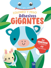 Coloreo y pego adhesivos gigantes. Vaca. YOYO (Yoyo) 9788408266372