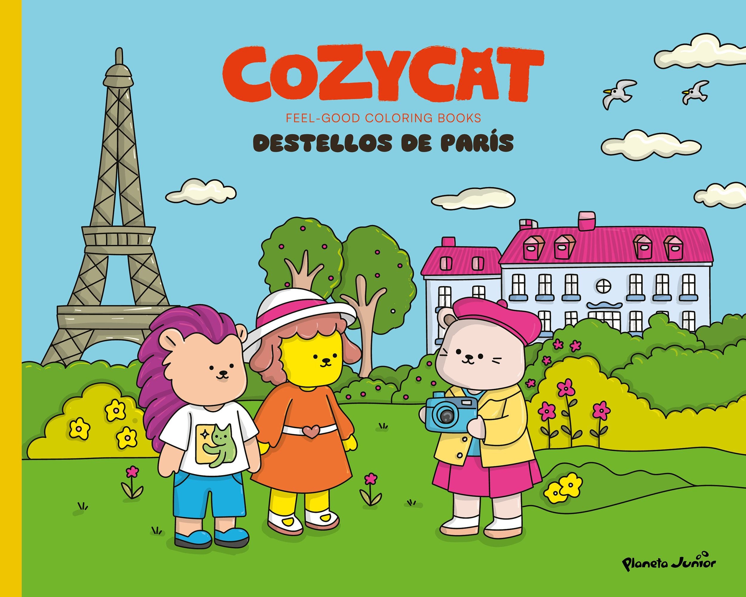Cozy Cat. Destellos de París: Feel Good Coloring Books. Estudio PE S.A.C. (Planeta Junior) 9788408313113