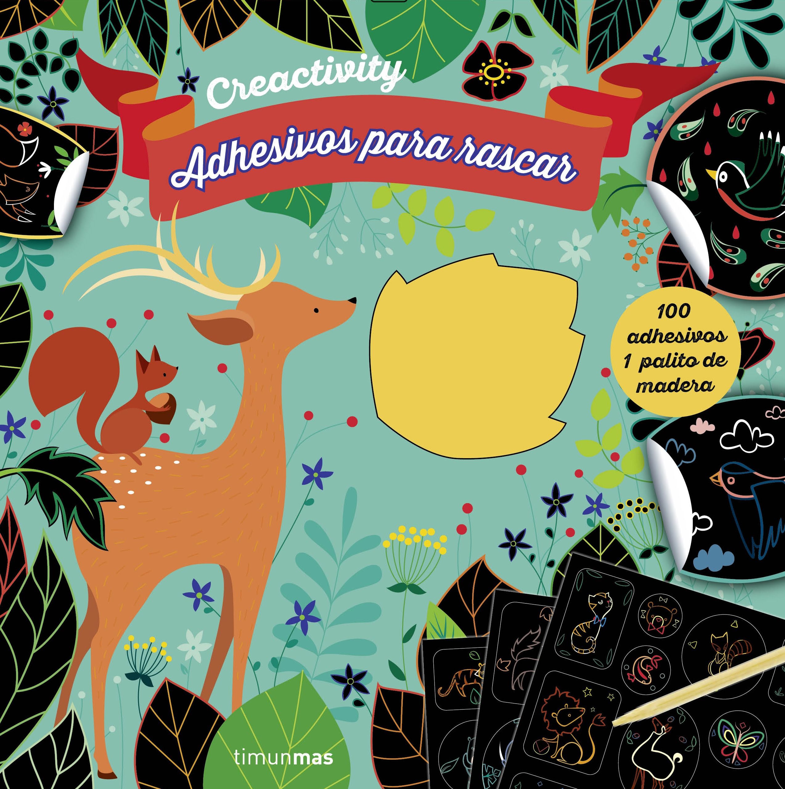 Creactivity. Adhesivos para rascar: 100 adhesivos 1 palito de madera. Varios Autores (Timun Mas Infantil) 9788408206934