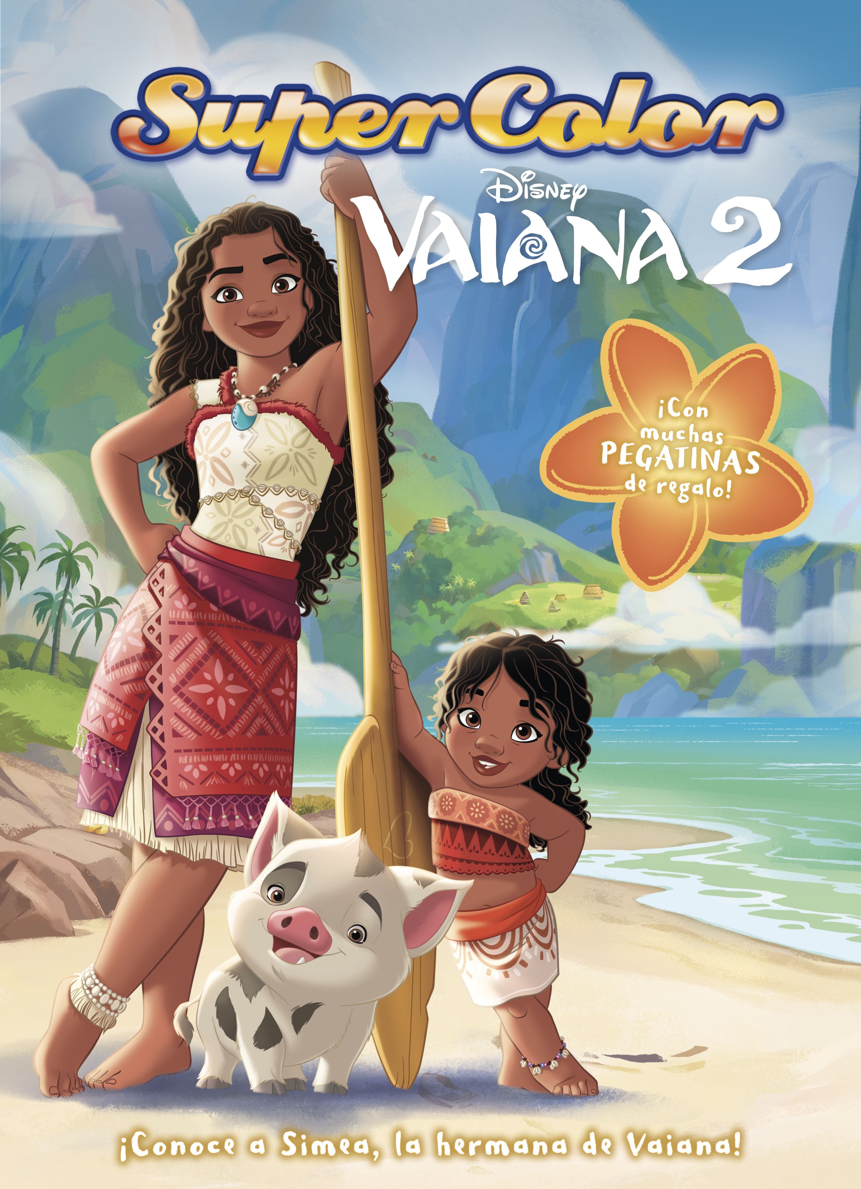Vaiana 2. Supercolor: Libro para colorear con pegatinas. Disney (Libros Disney) 9788410029477