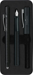 ✅ JUEGO BOLIGRAFO + PLUMA FABER CASTELL GRIP HARMONY NEGRO