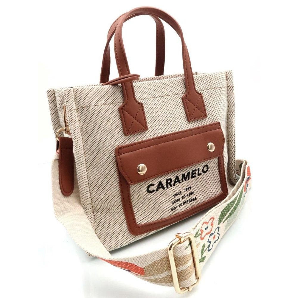 Bolso Textil Trico Tac Nelsy 24x10x18 cm Caramelo