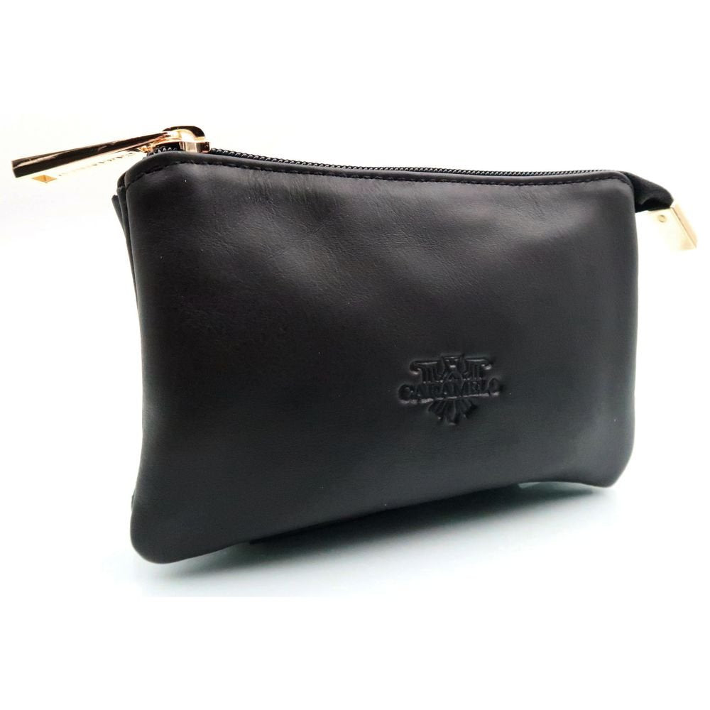 Monedero piel napa negro Caramelo