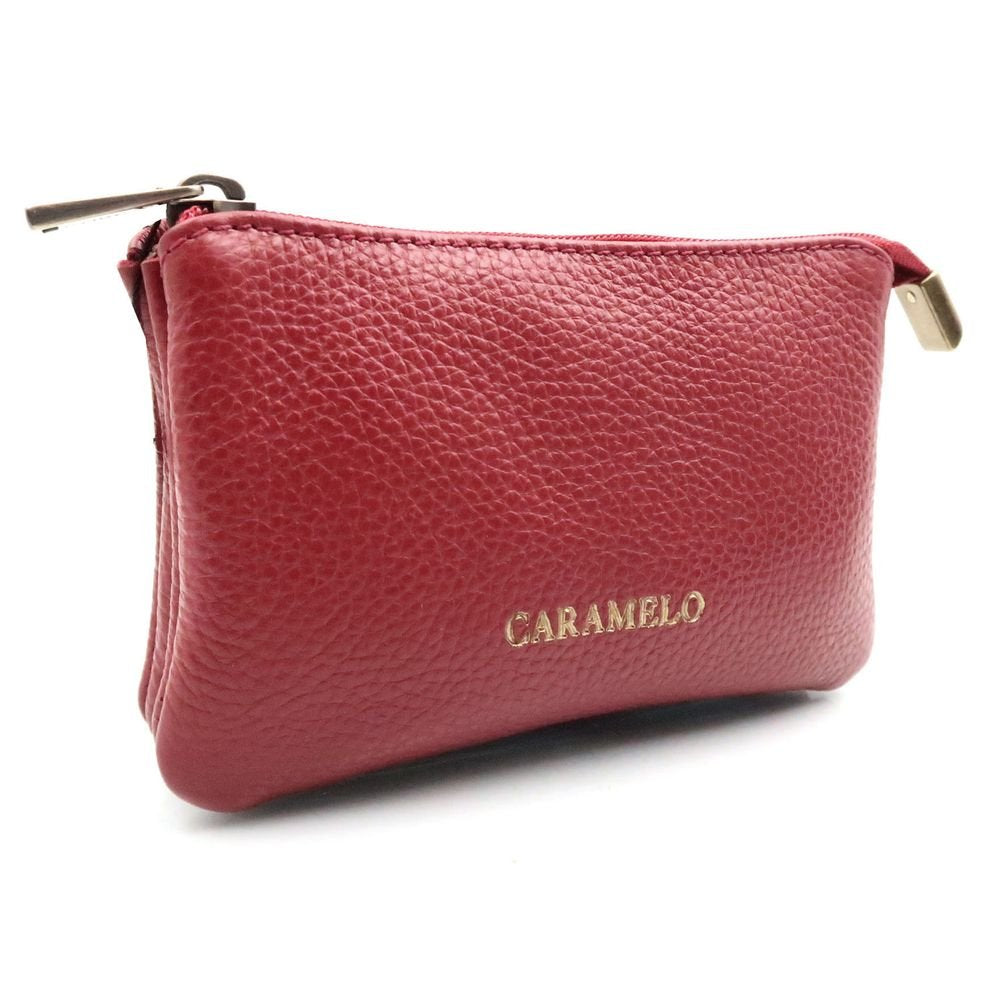 Monedero Piel Dolaro Burdeos - Caramelo