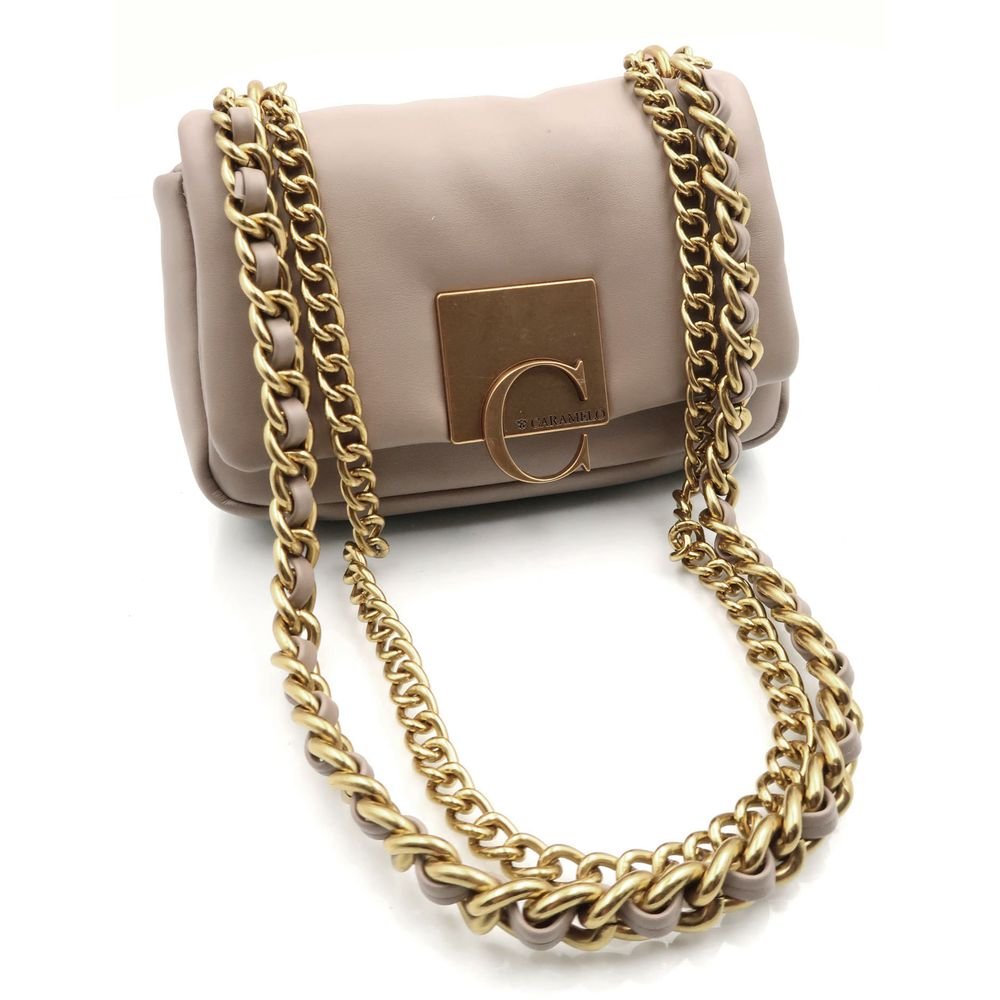 Bolso PU Taupe-Negro Caramelo 20x7x13 cm