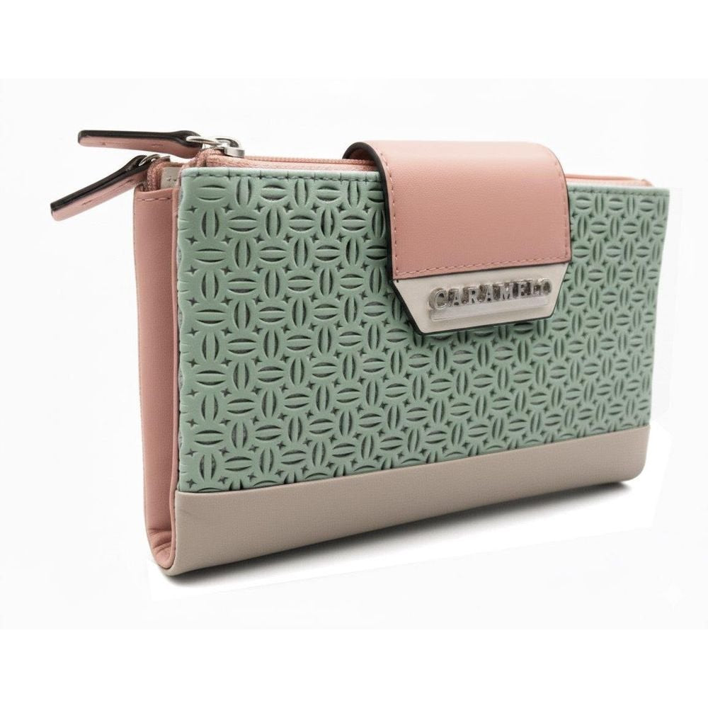 Cartera Piel Picado Napa Verde Caramelo