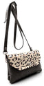 BOLSITO BANDOLERA PIEL CREMALLEERA Y SOLAPA LEOPARD 20X13 N | CARAMELO