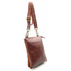 BOLSITO PIEL CON BANDOLERA ANCHA VEGETAL MARRON | CARAMELO | 1 UNIDAD | 82212230