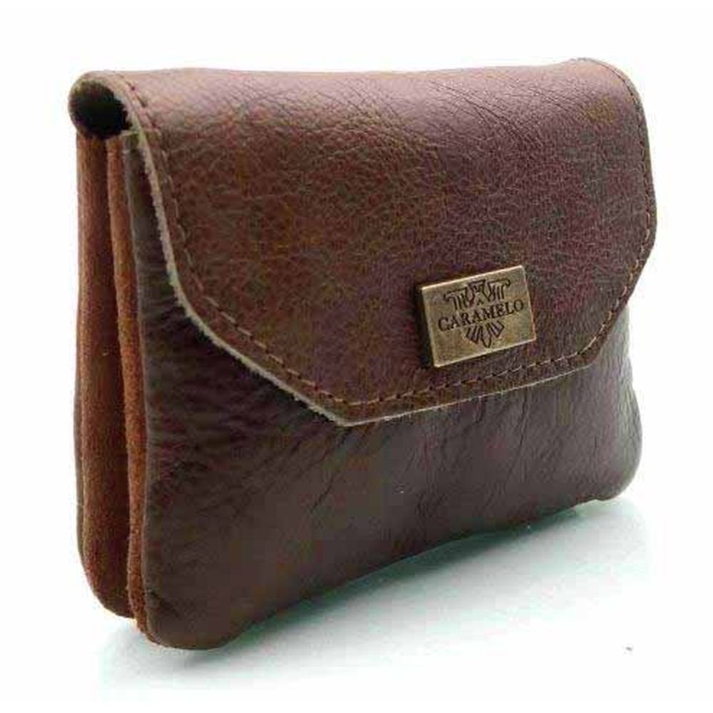 MONEDERO PIEL PEQUEÑO SOLAPA VEGETAL MARRON | CARAMELO | 1 UNIDAD | 82216290 Imagen principal del producto
