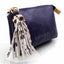 MONEDERO PIEL ATHENE CON ADORNO FLECOS CREMALLERA AZUL | CARAMELO | 1 UNIDAD | 82285500