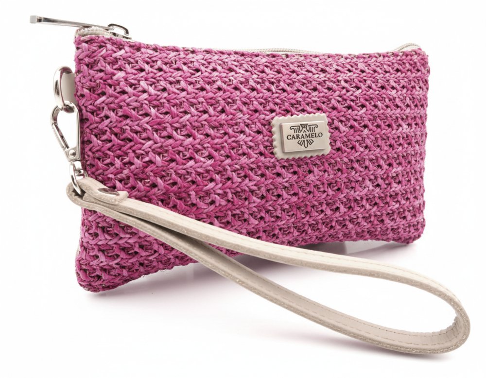 Monedero Napa Rafia Degrade Fuxia Caramelo Imagen principal del producto