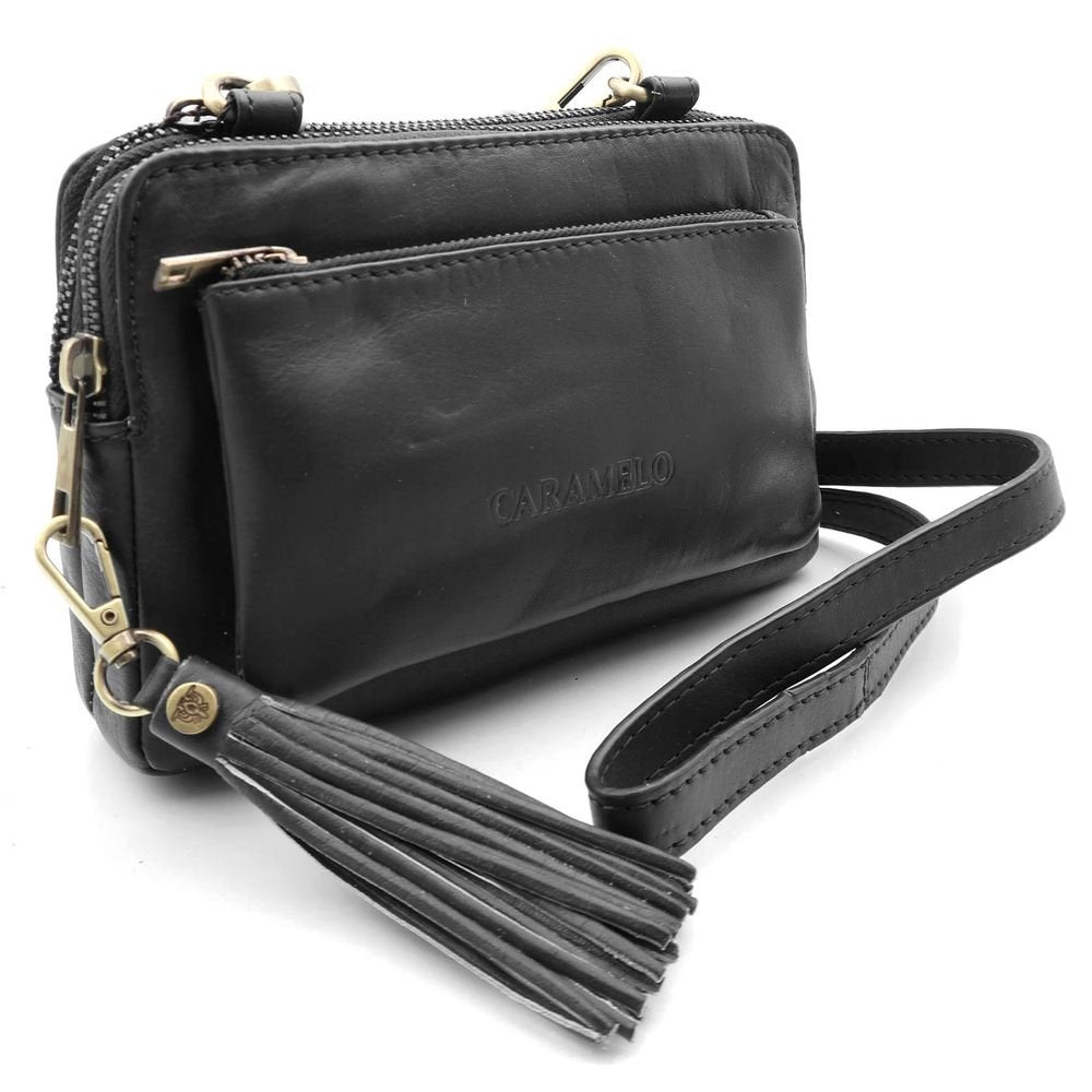 BOLSO PIEL NAPA BANDOLERA DOBLE NEGRO | CARAMELO | 1 UNIDAD | 510180162 Imagen principal del producto