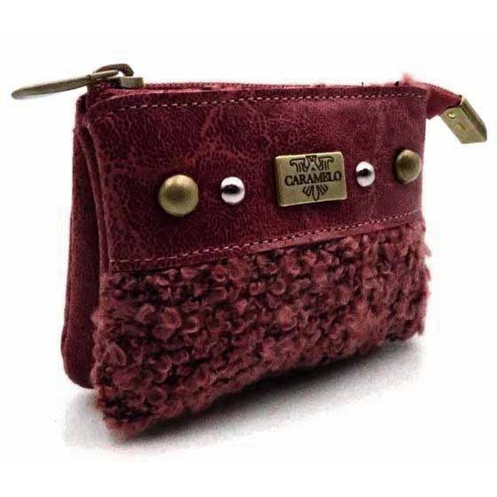 MONEDERO PIEL/LANA BORREGUITO CREMALLERA BURDEOS | CARAMELO | 1 UNIDAD | 822351304 Imagen principal del producto