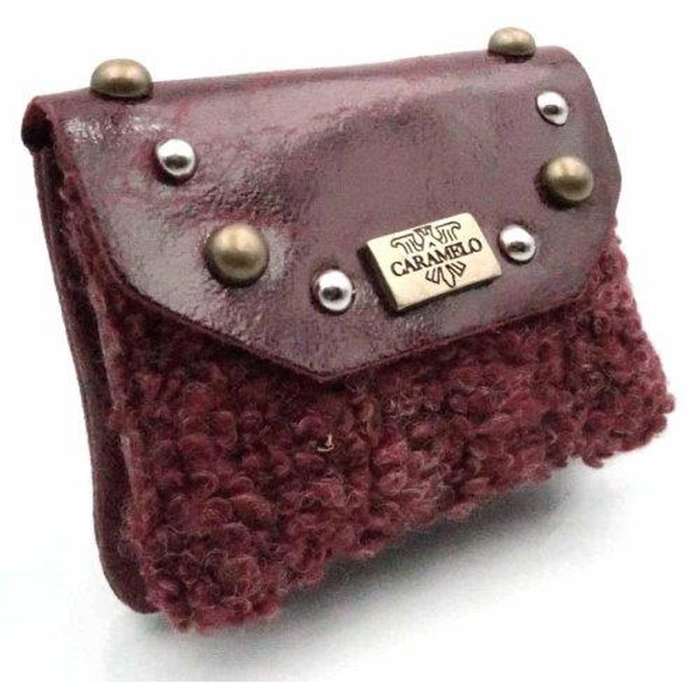 MONEDERO PIEL/LANA BORREGUITO CON SOLAPA BURDEOS | CARAMELO | 1 UNIDAD | 822361372 Imagen principal del producto