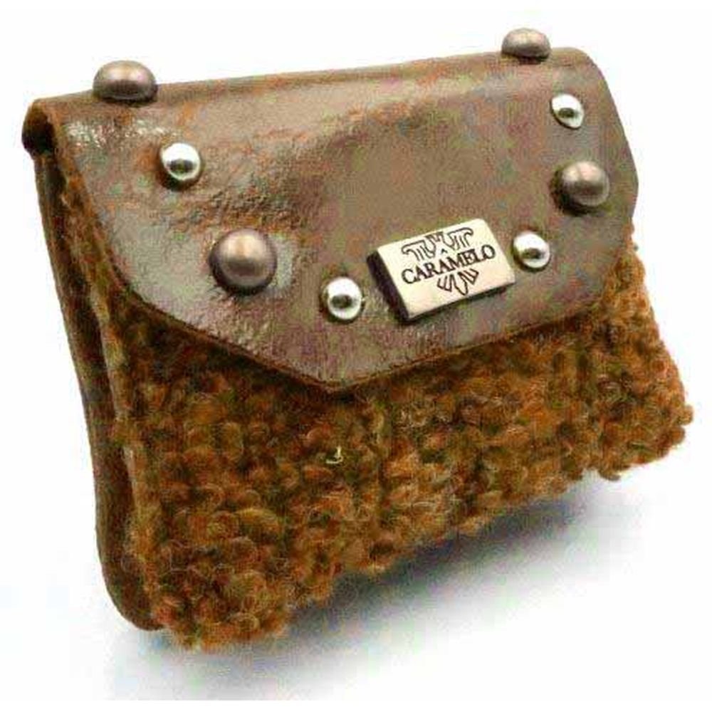 MONEDERO PIEL/LANA BORREGUITO CON SOLAPA MOSTAZA | CARAMELO | 1 UNIDAD | 822362058 Imagen principal del producto