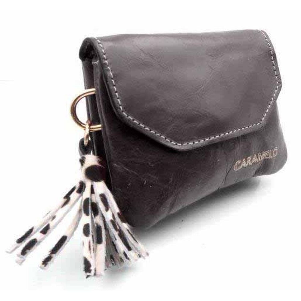 MONEDERO PIEL ATHENE CON ADORNO FLECOS SOLAPA NEGRO | CARAMELO | 1 UNIDAD | 822860196 Imagen principal del producto