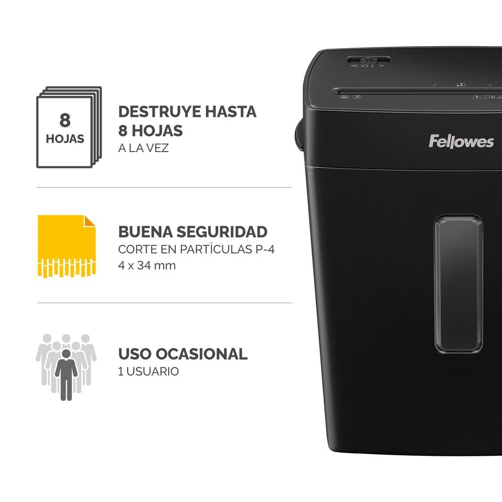 Destructora Fellowes P42C 8 hojas seguridad P4
