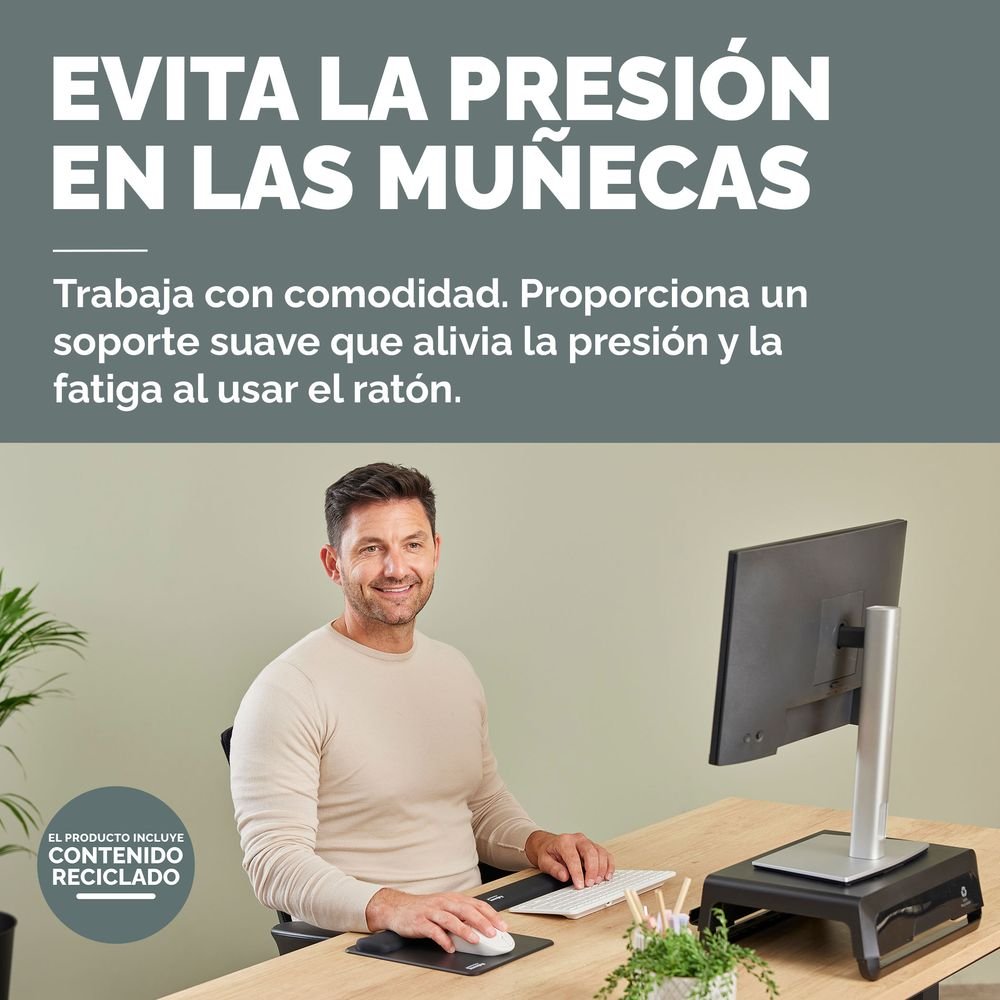 Alfombrilla con reposamuñecas Breyta Fellowes Negro