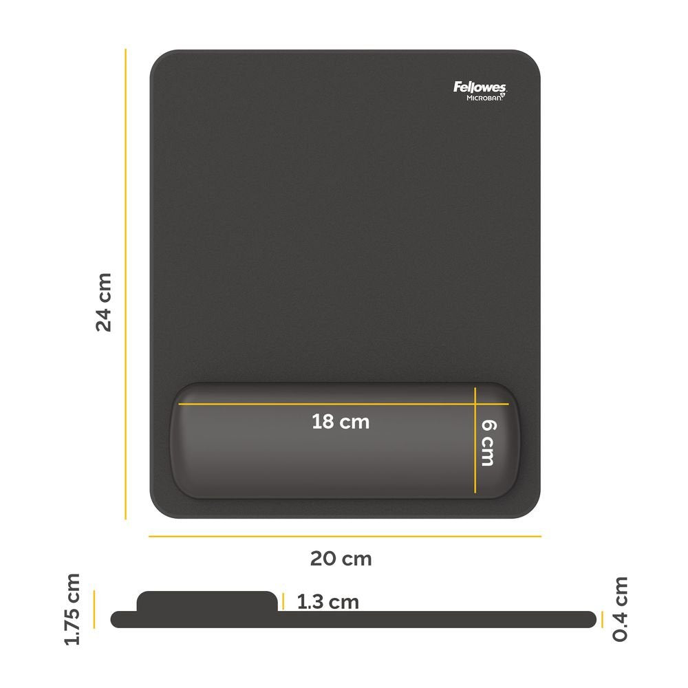Alfombrilla con reposamuñecas Breyta Fellowes Negro