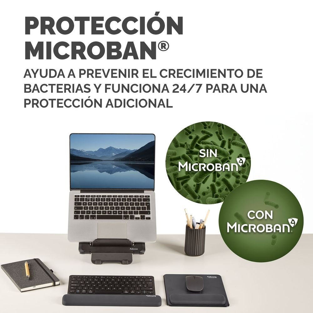 Alfombrilla con reposamuñecas Breyta Fellowes Negro