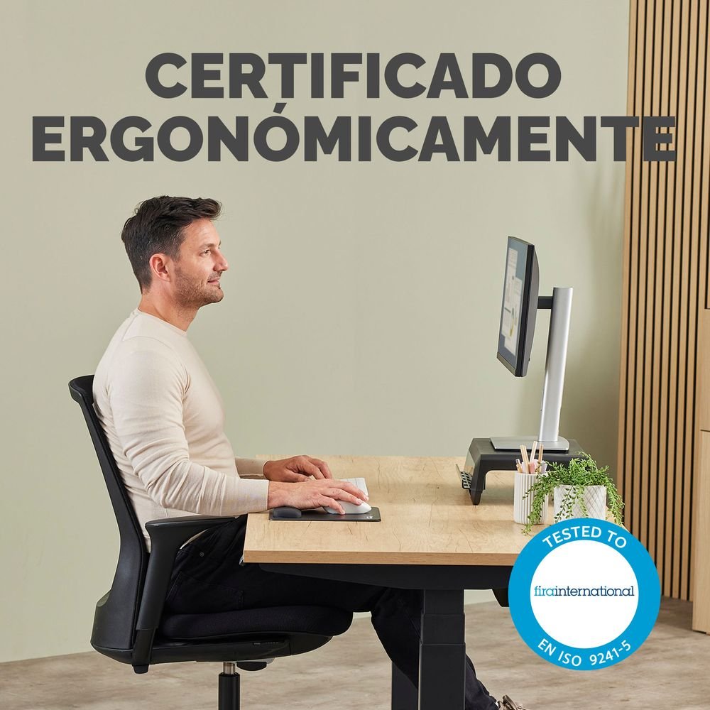 Alfombrilla con reposamuñecas Breyta Fellowes Negro