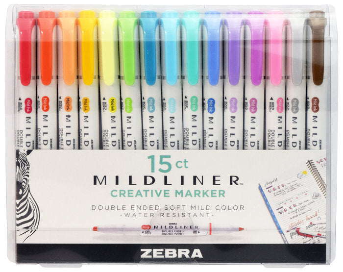 Rotulador Zebra Mildliner Doble Punta 15 Colores | Zebra Pen | Pack 1 Unidades Imagen principal del producto