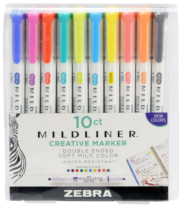Rotulador Zebra Mildliner Doble Punta Friendly Y Refresh 10 | Zebra Pen | Pack 1 Unidades