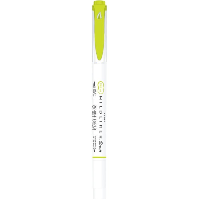 Rotulador Zebra Mildliner Doble Punta Pincel Verde Limon | Zebra Pen | Pack 10 Unidades Imagen principal del producto