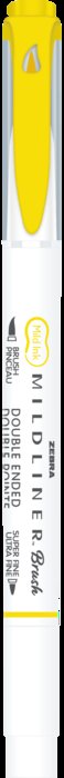 Rotulador Zebra Mildliner Doble Punta Pincel Amarillo Limon | Zebra Pen | Pack 10 Unidades Imagen principal del producto
