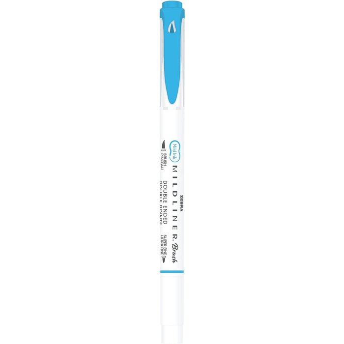 Rotulador Zebra Mildliner Doble Punta Pincel Azul Cyan | Zebra Pen | Pack 10 Unidades Imagen principal del producto