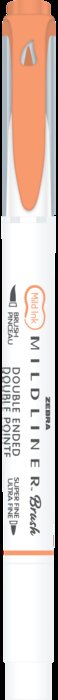 Rotulador Zebra Mildliner Doble Punta Pincel Melocoton | Zebra Pen | Pack 10 Unidades