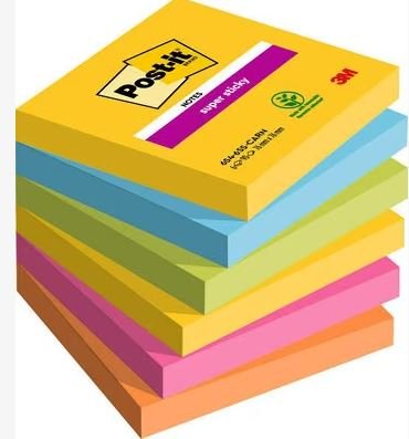 Nota Adhesiva Post-it 76x76 Carnival Marca Post-it Pack 6 x 90 hojas Imagen principal del producto