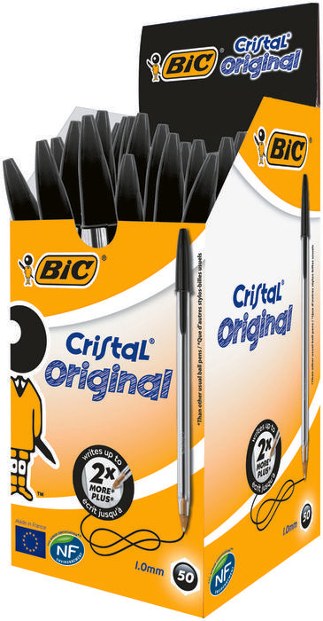 BOLIGRAFO BIC CRISTAL NEGRO | 50 UNIDADES | (BIC) Imagen principal del producto