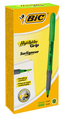 Marcador Bic Highlighter Grip 1,6 Mm Verde | Bic | Pack 12 Unidades