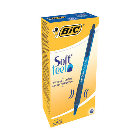 BOLIGRAFO BIC SOFT FEEL RETRACTIL CON GRIP AZUL | 12 UNIDADES | (BIC) Imagen principal del producto