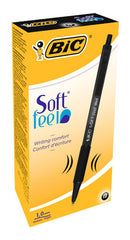 BOLIGRAFO BIC SOFT FEEL RETRACTIL CON GRIP NEGRO | 12 UNIDADES | (BIC)