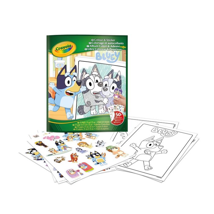 LIBRO PARA COLOREAR + STICKERS BLUEY | CRAYOLA | 1 UNIDAD | 71662026646