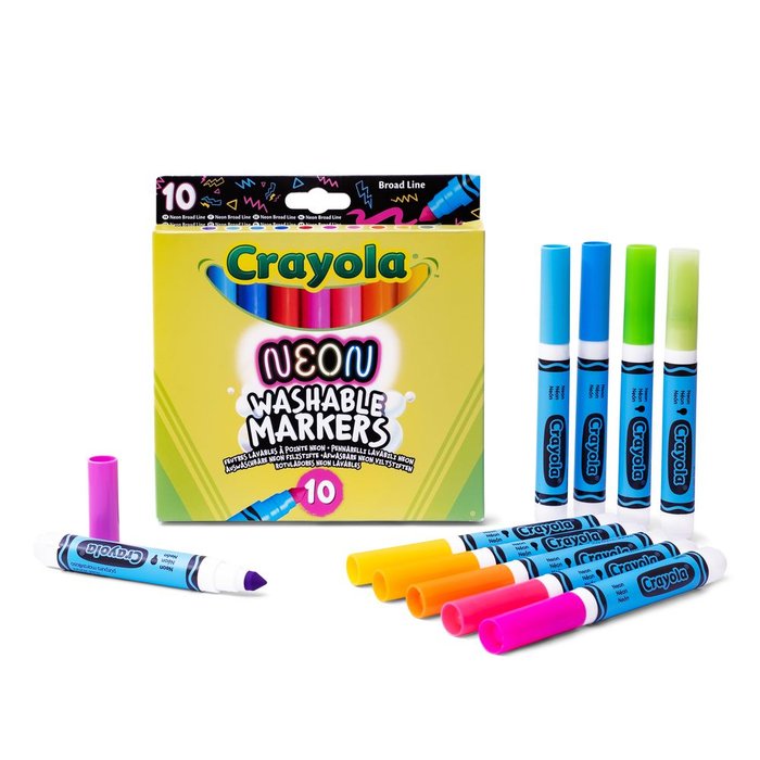 Rotulador Crayola Maxi Punta 10 Colores Neon | Crayola | Pack 1 Unidades