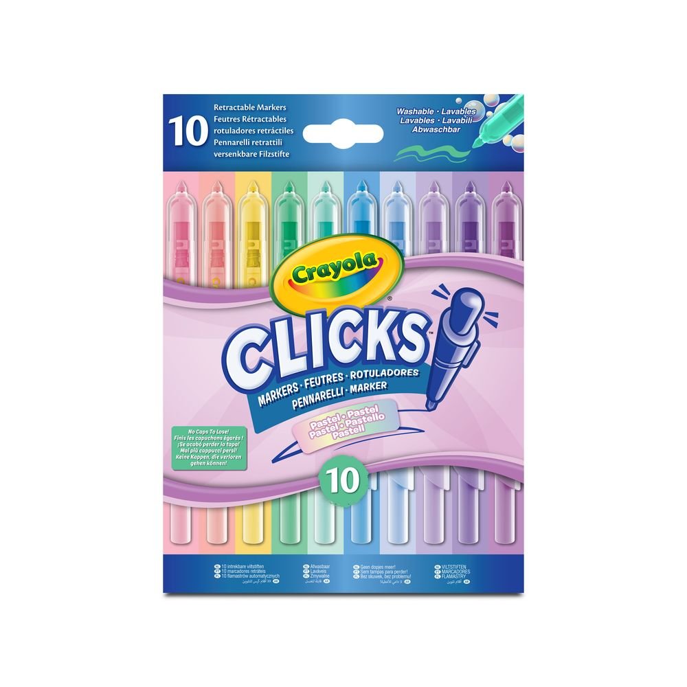 Set Clicks 10 Rotuladores Retráctiles Pastel Crayola