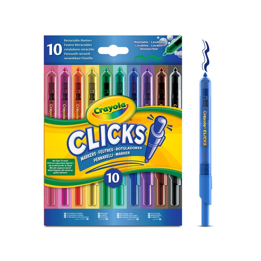 Set Clicks 10 Rotuladores Retráctiles Lavables Clásicos Crayola Imagen principal del producto
