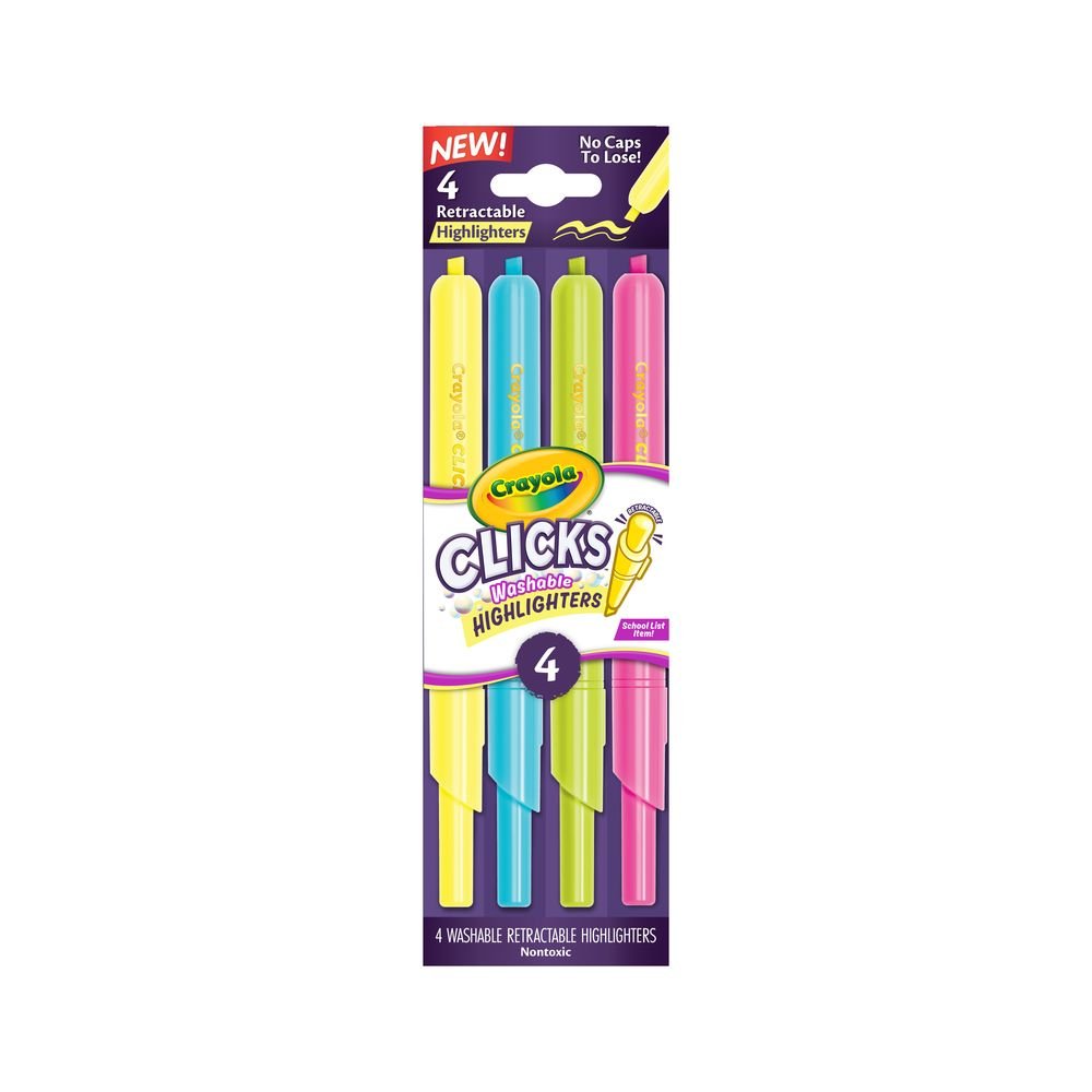 Clicks 4 Subrayadores Retractiles Lavables Imagen principal del producto