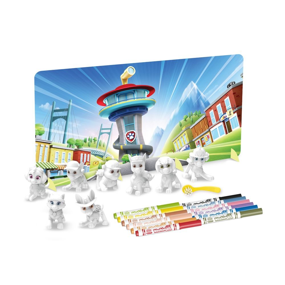 WASHIMALS PAW PATROL SUPER SET 8 MASCOTAS CON FONDO COLOREA | CRAYOLA | 1 UNIDAD | 71662302511